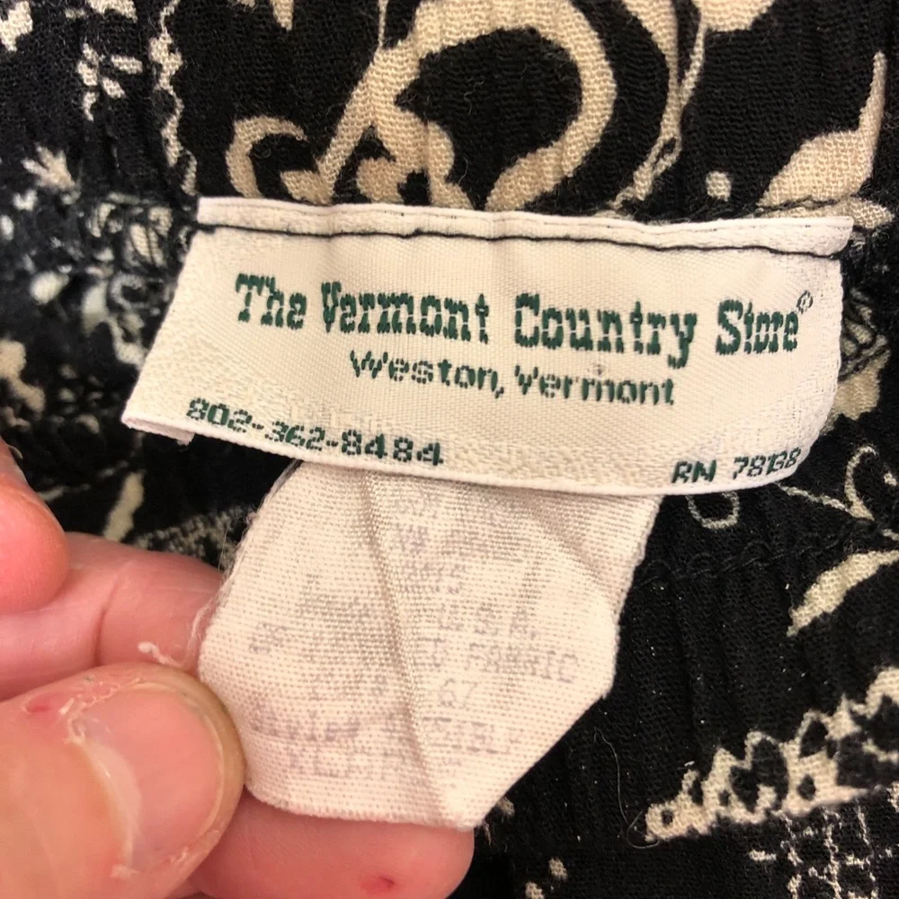 Black & White Patchwork Maxi Skirt by The Vermont Country Store sz X-large